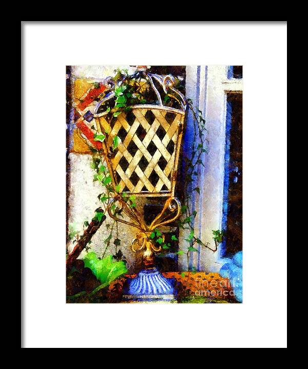 Ivy Framed Print featuring the photograph Ivy French country white by Janine Riley