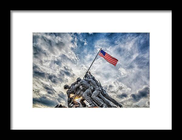 Iwo Jima Framed Print featuring the photograph Iwo Jima Memorial by Susan Candelario