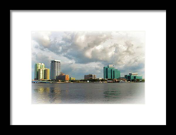 Jacksonville Florida Skyline Framed Print featuring the photograph Jacksonville Florida Skyline by Ola Allen