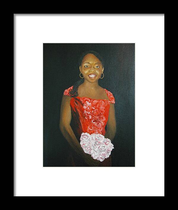 Portrait Framed Print featuring the painting Jaclyn by Angelo Thomas