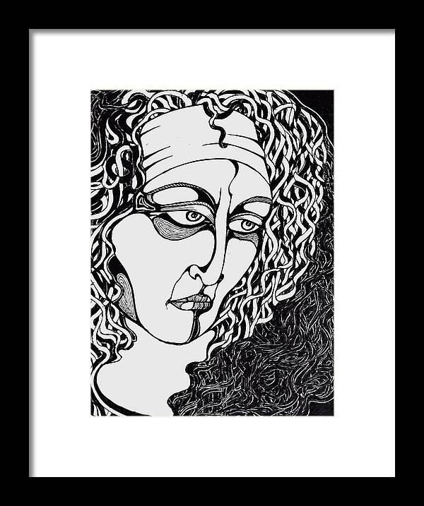 Ink Drawing Framed Print featuring the drawing Jaded by Rae Chichilnitsky
