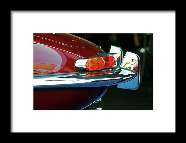 Jaguar Xke Framed Print featuring the photograph Jag XKE Tail Profile by Ave Guevara