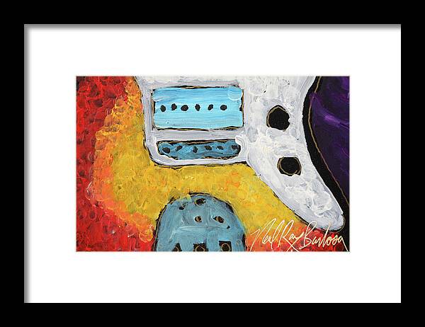 Guitar Framed Print featuring the painting jaguire Guitar by Neal Barbosa