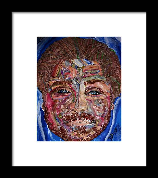 Portrait Framed Print featuring the mixed media Jakob by Deborah Stanley