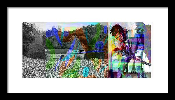 Cotton Framed Print featuring the digital art James Brown by Joe Roache