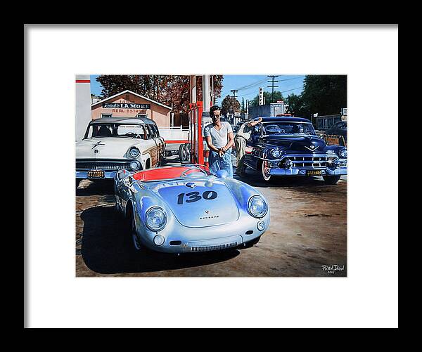 Hot Rod Framed Print featuring the painting James Dean by Ruben Duran