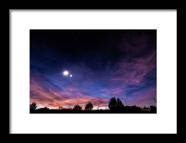 Astrophotography Framed Print featuring the photograph January 31, 2016 Sunset by Karen Slagle