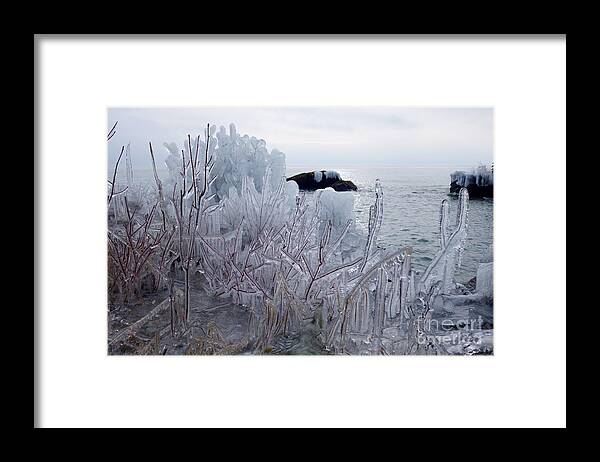 Lake Superior Framed Print featuring the photograph January Ice by Sandra Updyke