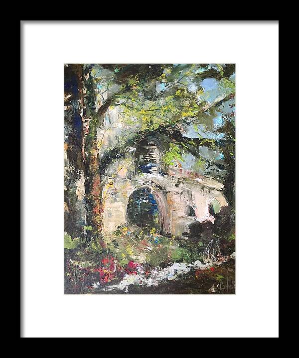 Arles Framed Print featuring the painting Jardin d'au paradis by Robin Miller-Bookhout