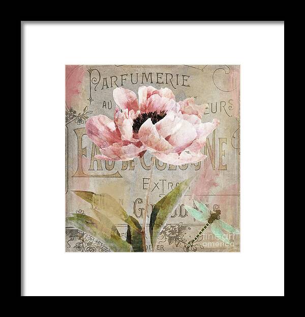 Peony Framed Print featuring the painting Jardin Rouge I by Mindy Sommers