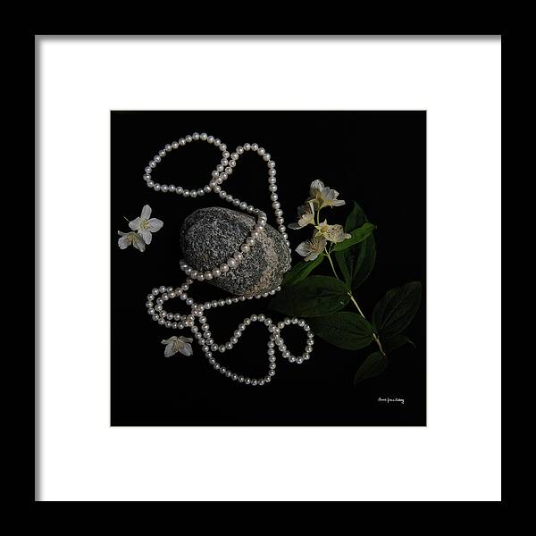 Pearl Framed Print featuring the photograph Jasmine and Pearls by Randi Grace Nilsberg