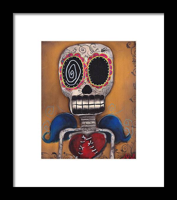 Day Of The Dead Framed Print featuring the painting Javier by Abril Andrade