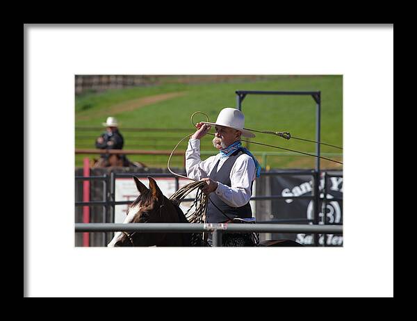 Riata Roping 2013 Framed Print featuring the photograph Jay Harney 1 by Diane Bohna
