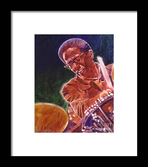 Jazz Framed Print featuring the painting Jazz Drummer Brian Blades by David Lloyd Glover