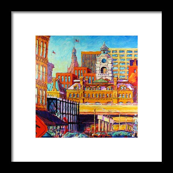 Cityscape Framed Print featuring the painting Jazz Ensemble by Les Leffingwell