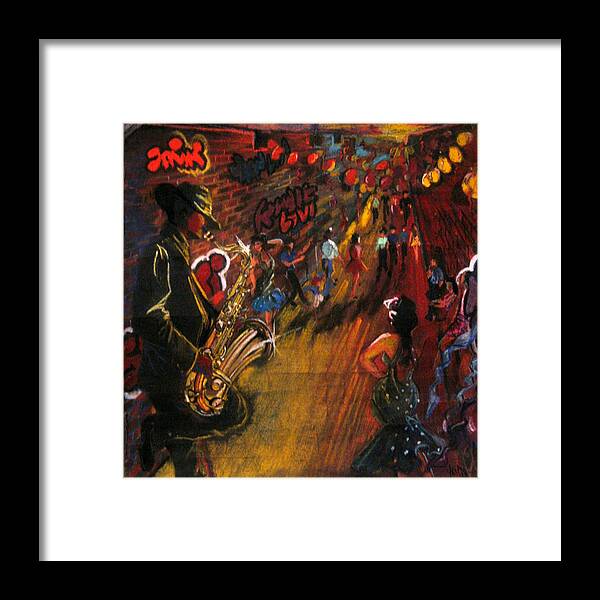 Landscape Framed Print featuring the drawing Jazz it Up by Yxia Olivares