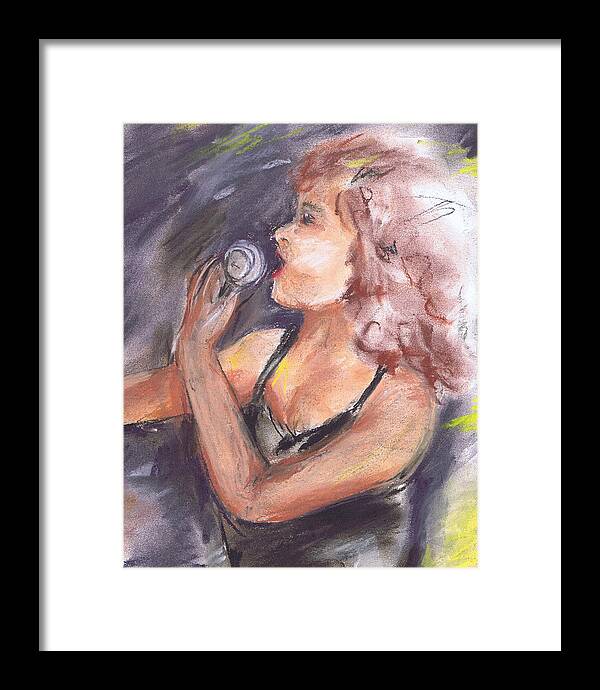 Music Framed Print featuring the painting Jazz Singer by Marilyn Barton