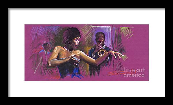 Jazz Framed Print featuring the painting Jazz Song.2. by Yuriy Shevchuk