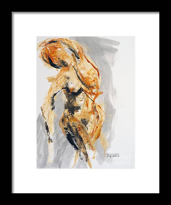 Gesture Framed Print featuring the painting jdgbi Passion by AnneKarin Glass