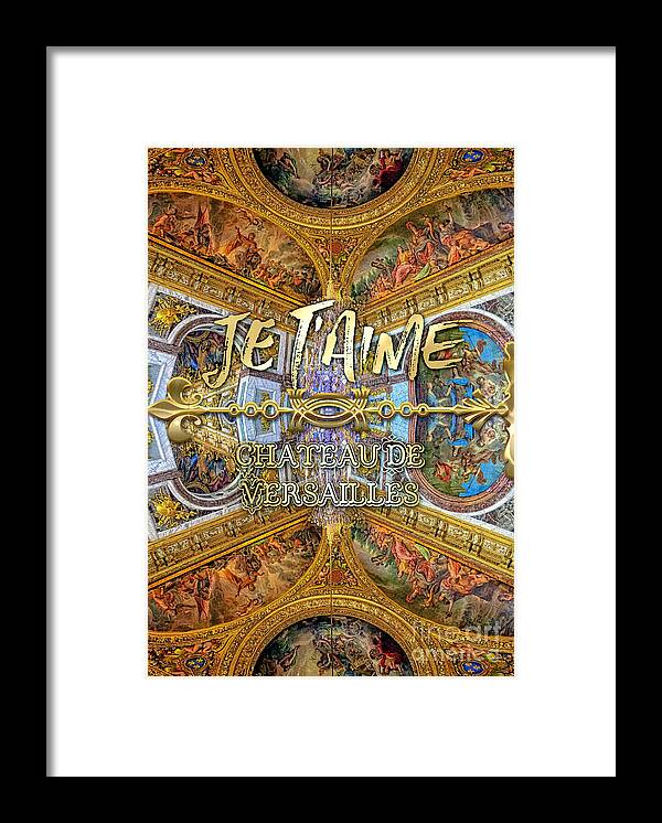 Je Taime Framed Print featuring the photograph Je Taime Chateau Versailles Peace Salon Hall of Mirrors by Beverly Claire Kaiya