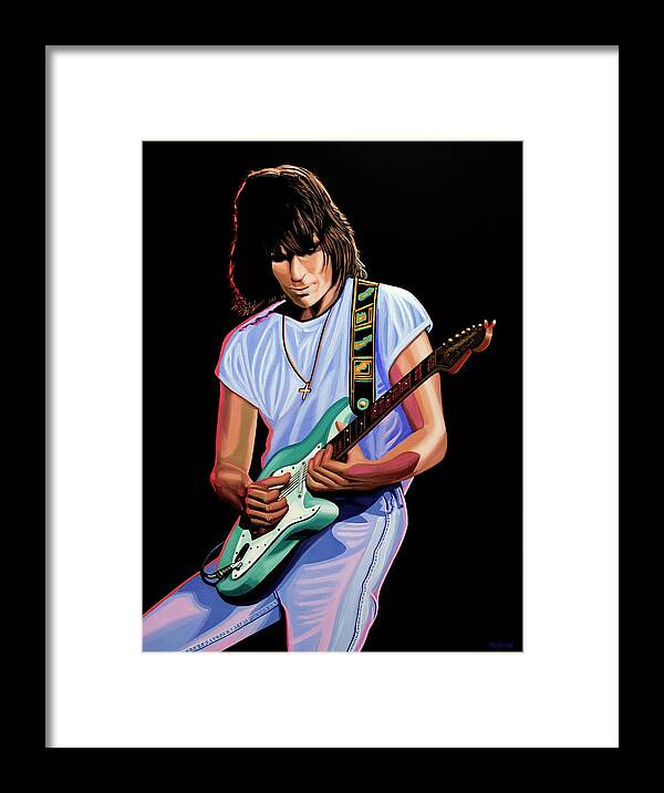 Jeff Beck Framed Print featuring the painting Jeff Beck Painting by Paul Meijering
