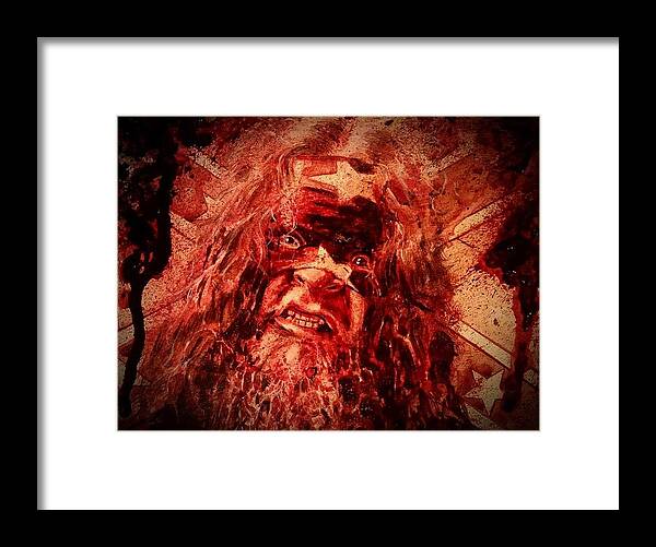 Ryan Almighty Framed Print featuring the painting Jeff Clayton -fresh blood by Ryan Almighty