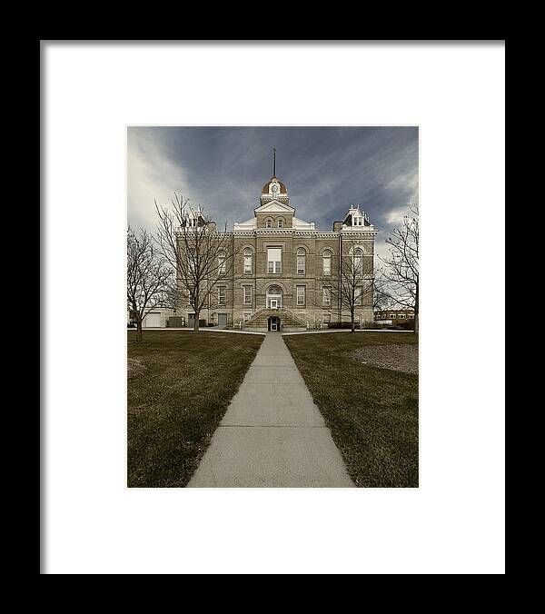 Jefferson County Courthouse Framed Print featuring the photograph Jefferson County Courthouse in Fairbury Nebraska Rural by Art Whitton