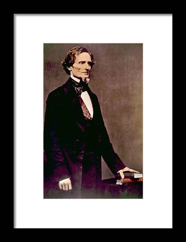 19th Century Portrait Framed Print featuring the photograph Jefferson Davis 1808-1889, President by Everett
