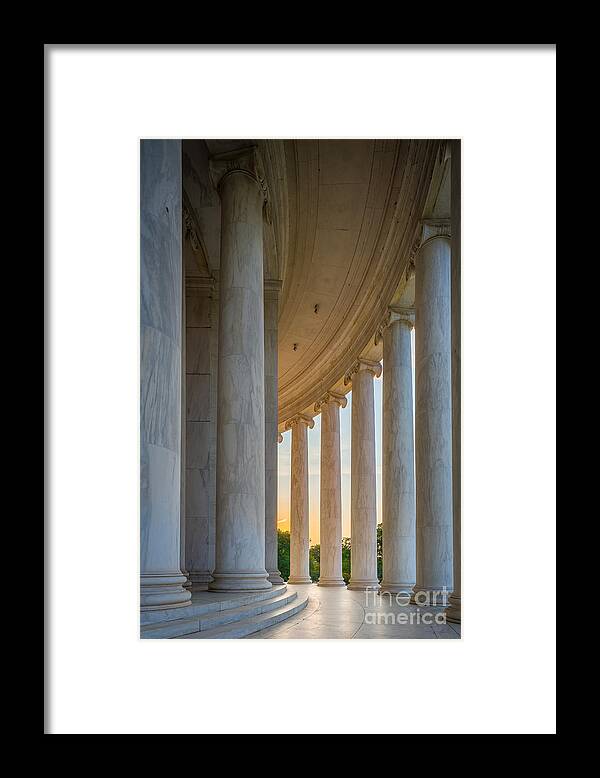 America Framed Print featuring the photograph Jefferson Memorial Dawn by Inge Johnsson
