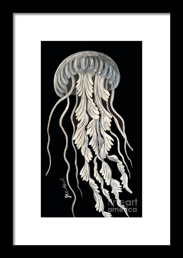 Jellyfish Framed Print featuring the painting Jellyfish by JoAnn Wheeler