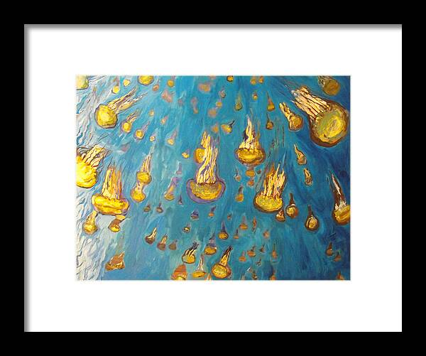 Jellyfish Framed Print featuring the painting Jellyfish by Koro Arandia
