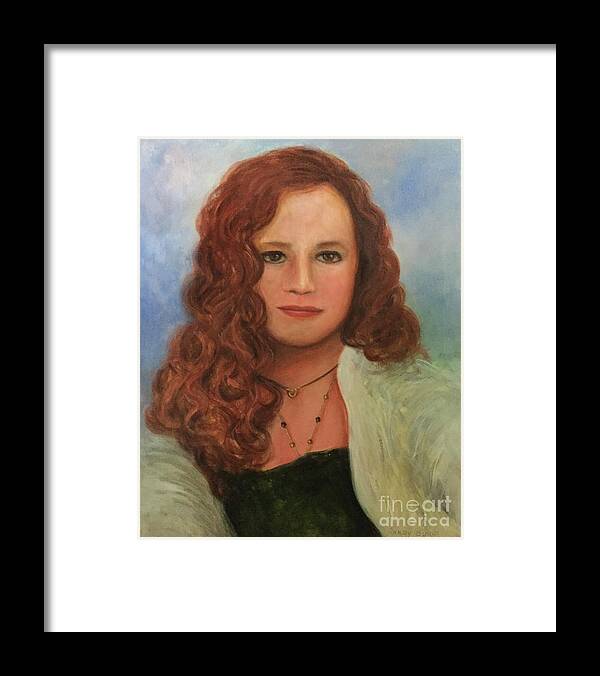 Portrait Framed Print featuring the painting Jennifer by Rand Burns