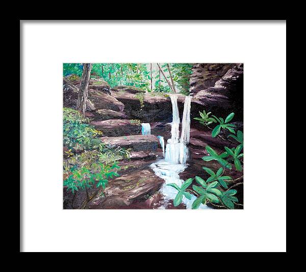 Jenny Wiley Framed Print featuring the painting Jenny Falls by Phil Burton