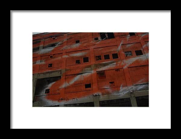 New Jersey Railroad Building Framed Print featuring the photograph Jersey Building Trainview by William Kimble