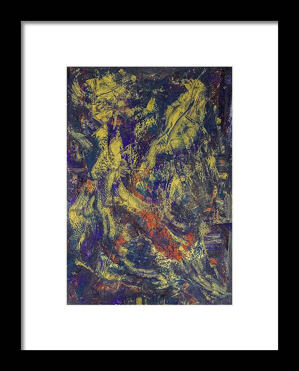 Abstract Framed Print featuring the painting Flower in Hades by Julius Hannah