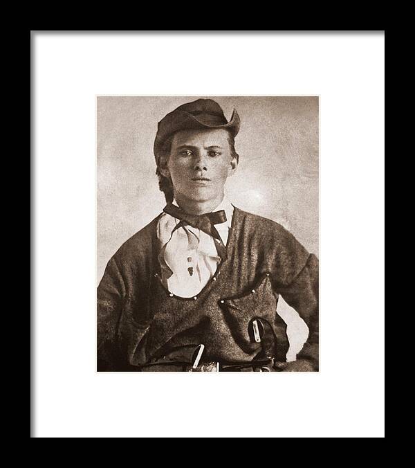History Framed Print featuring the photograph Jesse James 1847-1882. Portrait Ca by Everett