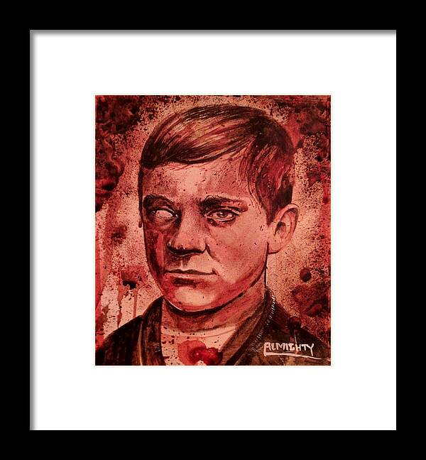 Ryan Almighty Framed Print featuring the painting JESSE POMEROY fresh blood by Ryan Almighty