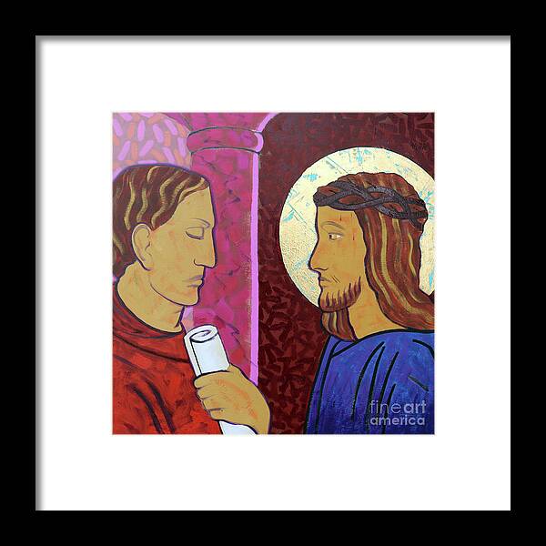 Jesus Framed Print featuring the painting Jesus is condemned by Sara Hayward