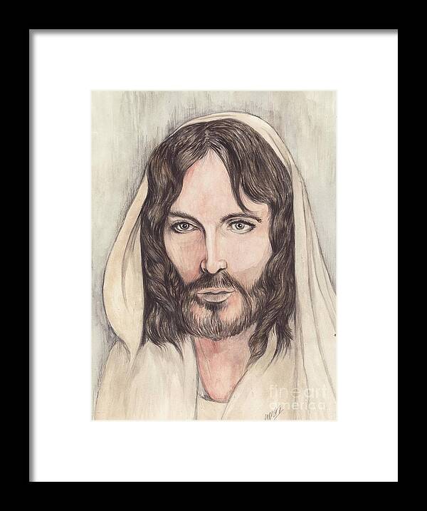 Christ Framed Print featuring the painting Jesus of Nazereth by Morgan Fitzsimons