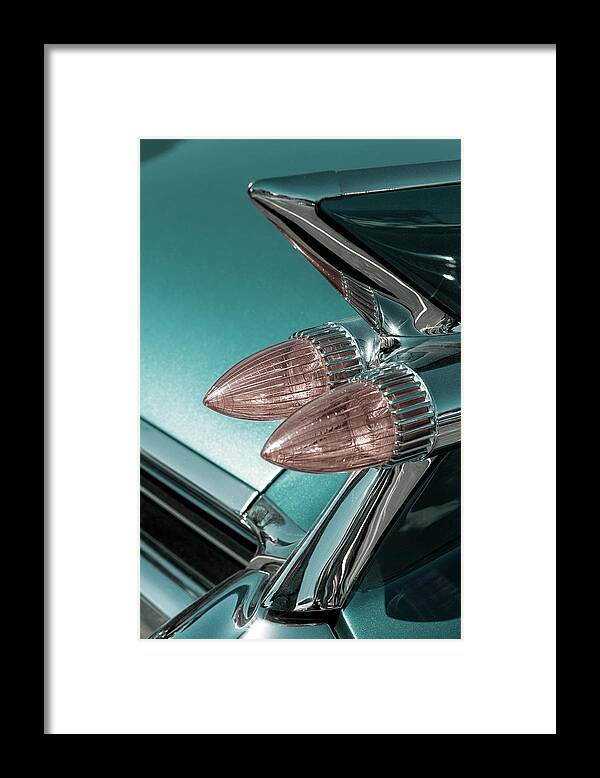 Cadillac Framed Print featuring the photograph Jet Pod Tail Lights by Caitlyn Grasso