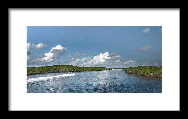 Jet Ski Framed Print featuring the photograph Jet Skiing by Judy Hall-Folde