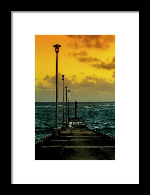 Jetty Framed Print featuring the photograph Jetty at sunrise by Stuart Manning