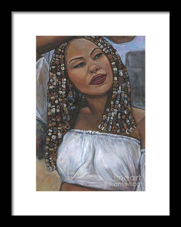 Beautiful Woman Framed Print featuring the painting Jewel by Alga Washington