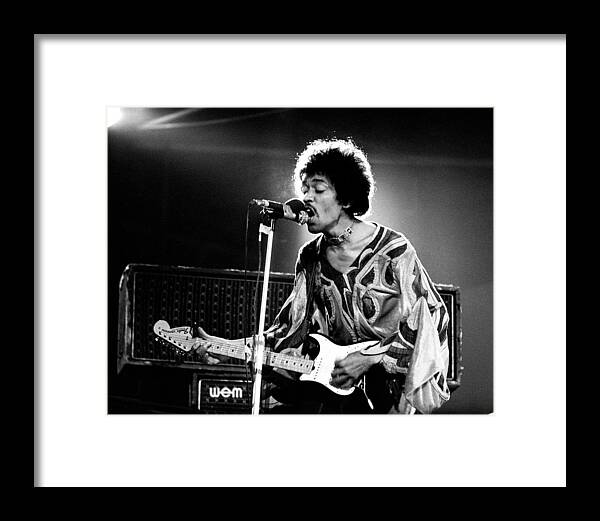 Jimi Hendrix Framed Print featuring the photograph Jimi Hendrix Live Halo 1970 by Chris Walter