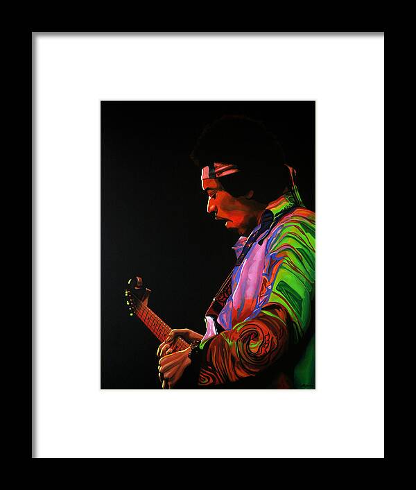 Jimi Hendrix Framed Print featuring the painting Jimi Hendrix 4 by Paul Meijering