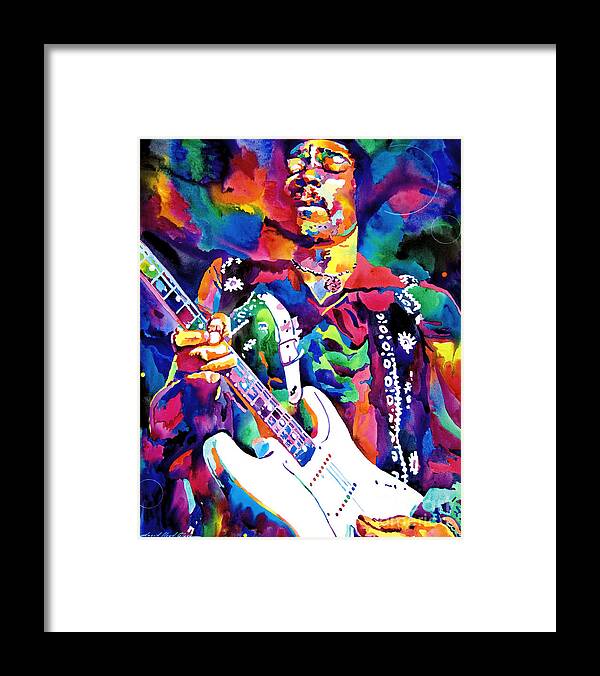 Jimi Hendrix Framed Print featuring the painting Jimi Hendrix Purple by David Lloyd Glover