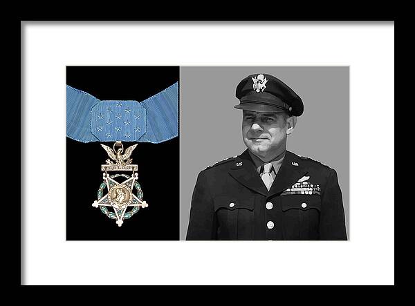 Jimmy Doolittle Framed Print featuring the painting Jimmy Doolittle and The Medal of Honor by War Is Hell Store