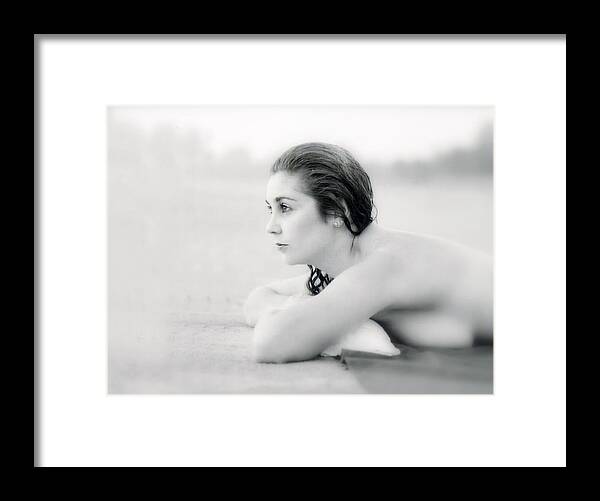 Woman Framed Print featuring the photograph Joanie - At The Beach by DArcy Evans