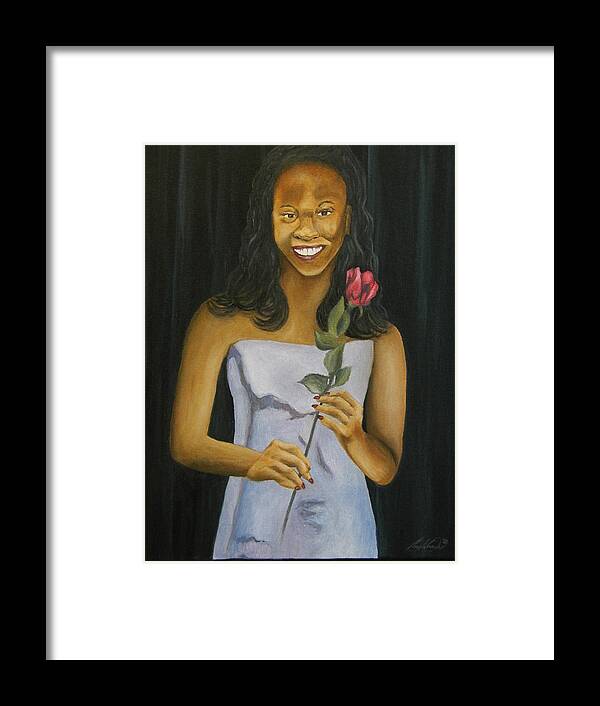 Portrait Framed Print featuring the painting Joell by Angelo Thomas