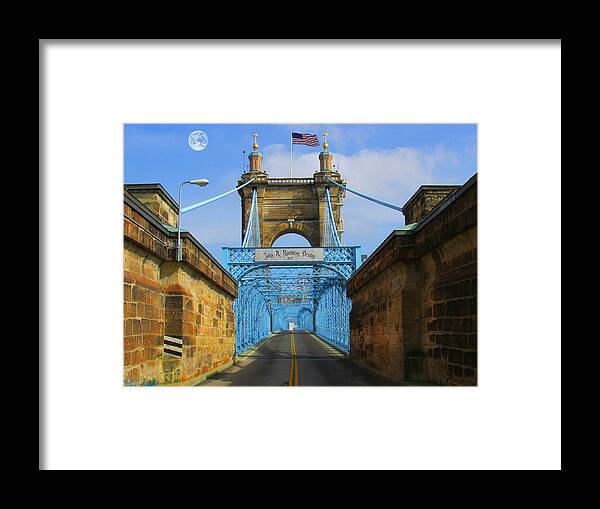 John A. Roebling Framed Print featuring the photograph John A. Roebling Suspension Bridge by Michael Rucker